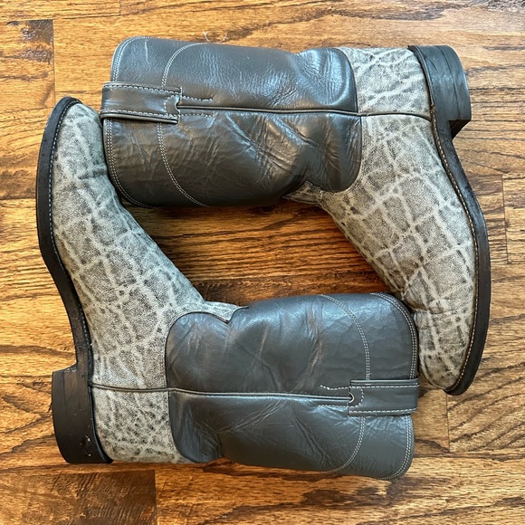 Justin Genuine Elephant Cowboy Boots EUC Size 8.5D (medium width) - Picture 5 of 9
